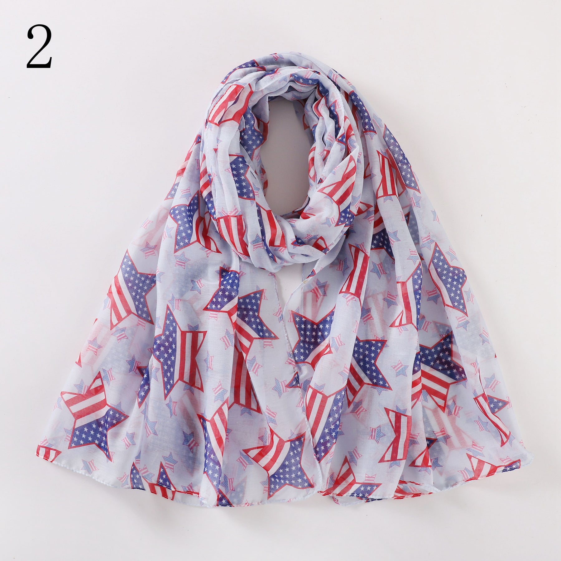 MYP07 USA Stars printed scarf and Stripes flag five-pointed star Europe and the United States fluffy fashion temperament everything scarf