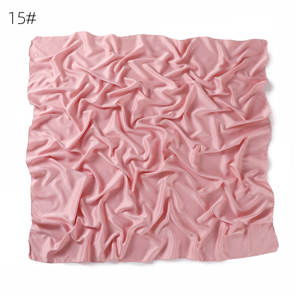 YZ190 90cm Matte Satin Faux Silk Satin Solid Square Shawl Scarf - MinYang Fashion Apparel Accessory Manufacturer
