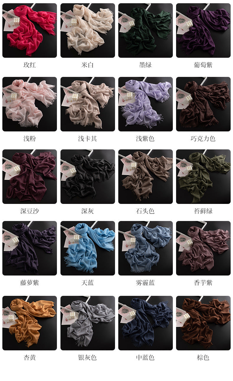 FH24-5559(2) Cotton and linen scarf scarf  winter scarf