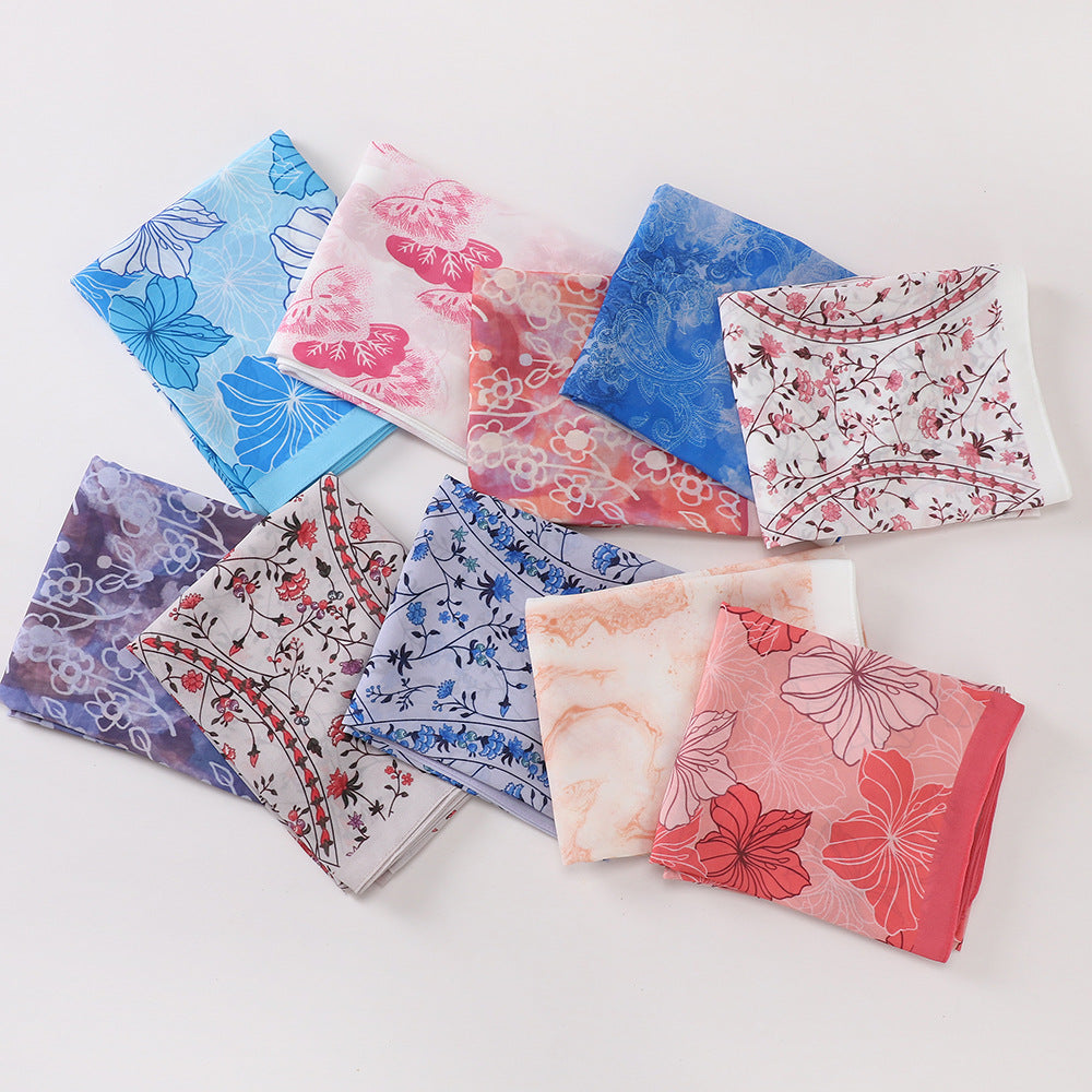 MSL333 New spring and summer pearl chiffon digital printing color scarf New spring and summer pearl chiffon digital printing color scarf