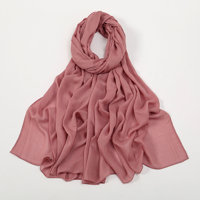 VS694New solid color curled cotton long scarf women's headscarf - MinYang Fashion Apparel Accessory Manufacturer