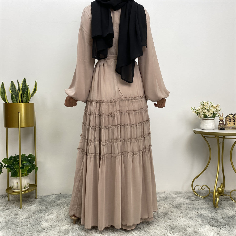 6527 plain chiffon muslim abaya dress