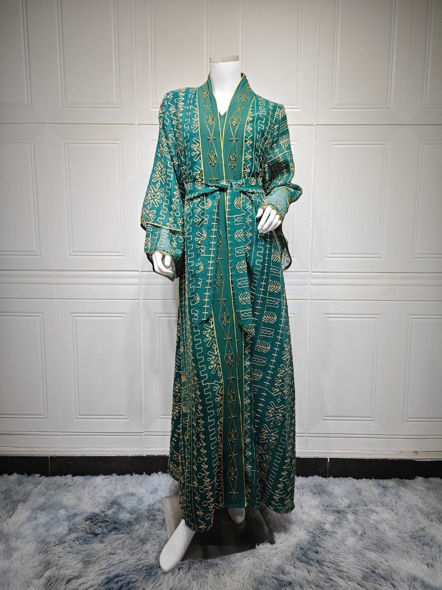 AB445 Mesh embroidered dress