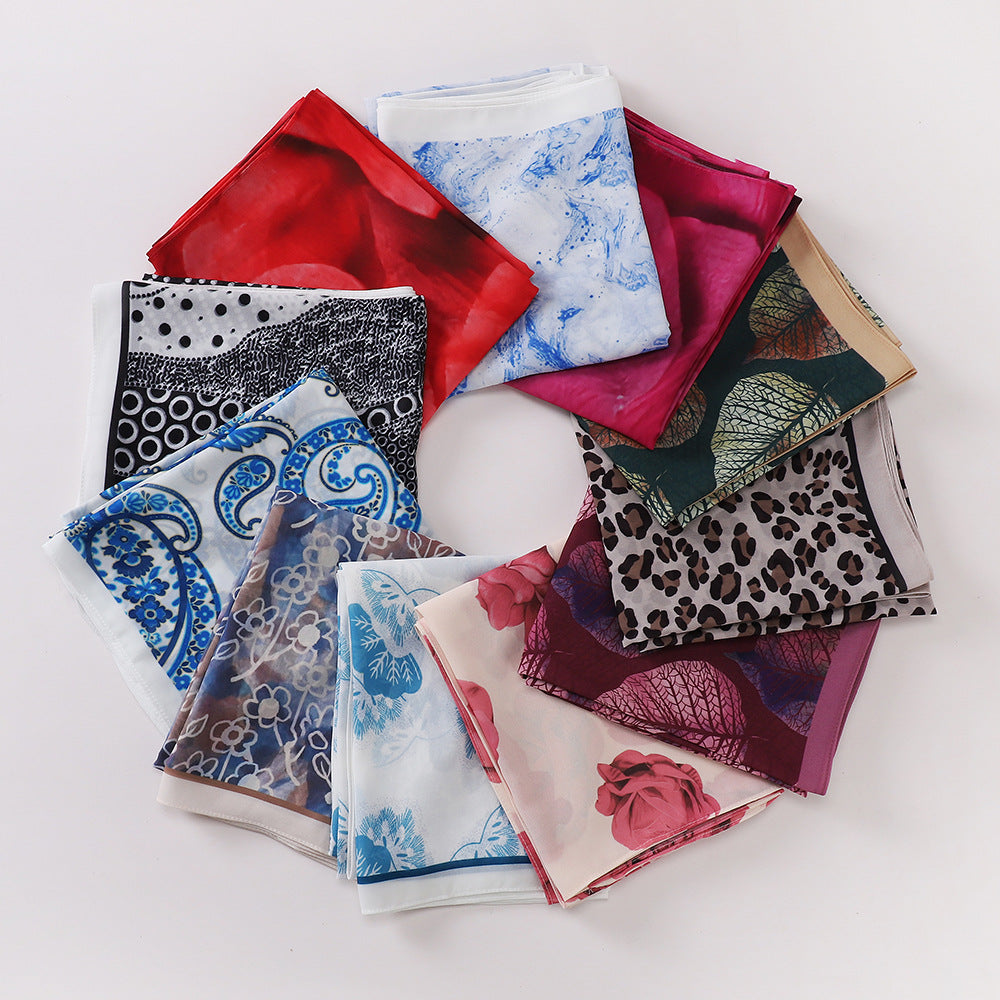 MSL333 New spring and summer pearl chiffon digital printing color scarf New spring and summer pearl chiffon digital printing color scarf