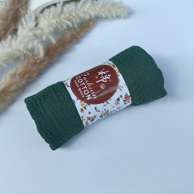 WJ01 Cotton scarf solid color scarf wrinkled bubble scarf shawl headscarf