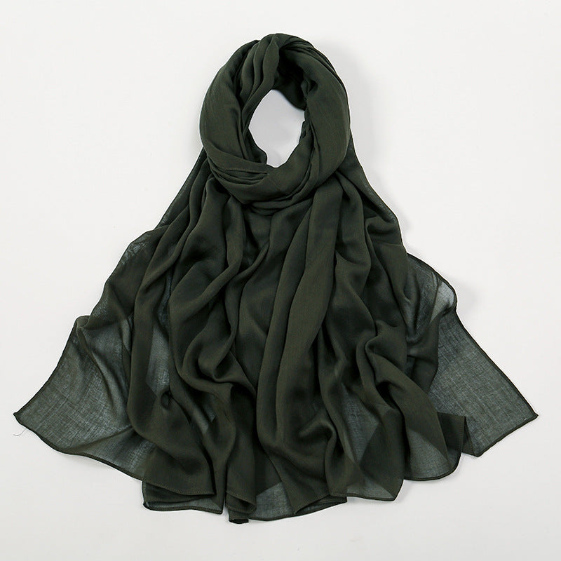 VS694New solid color curled cotton long scarf women's headscarf - MinYang Fashion Apparel Accessory Manufacturer
