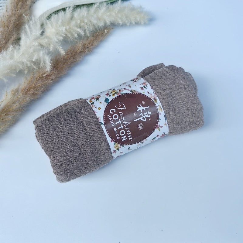 WJ01 Cotton scarf solid color scarf wrinkled bubble scarf shawl headscarf