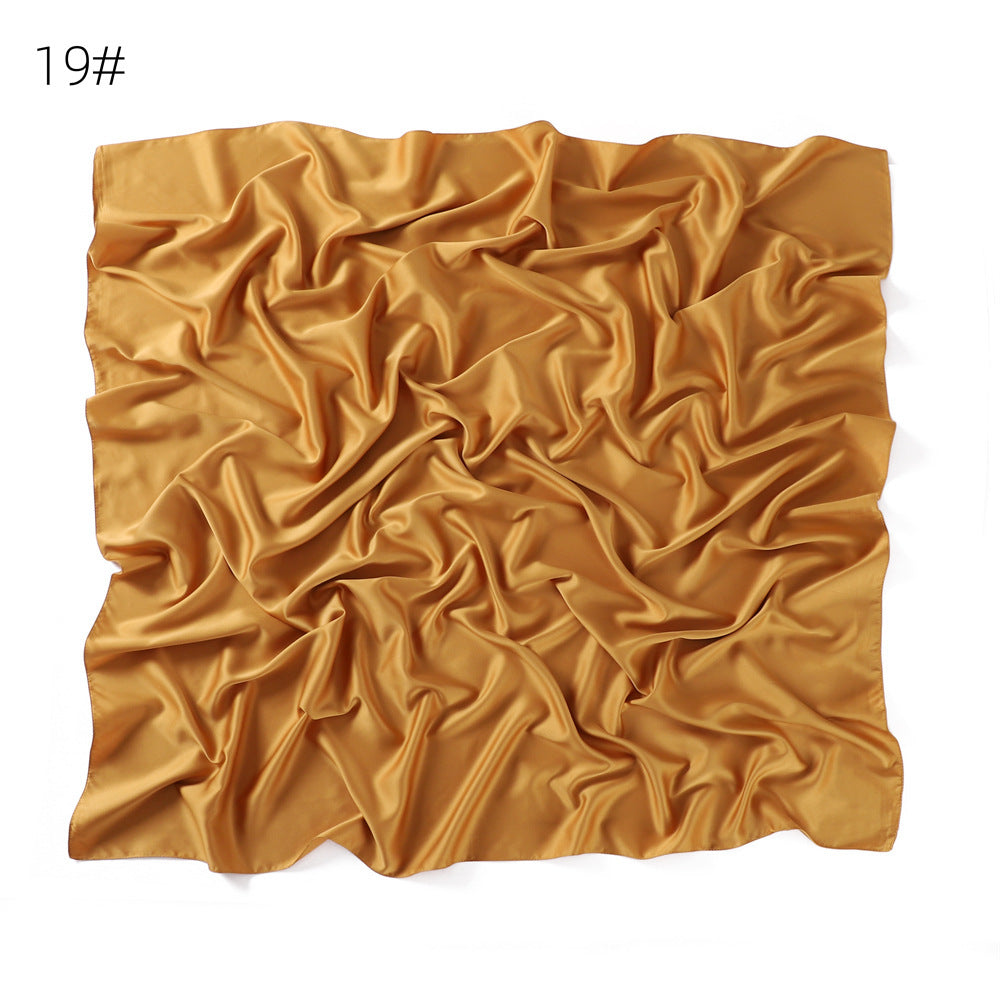 YZ190 90cm Matte Satin Faux Silk Satin Solid Square Shawl Scarf - MinYang Fashion Apparel Accessory Manufacturer