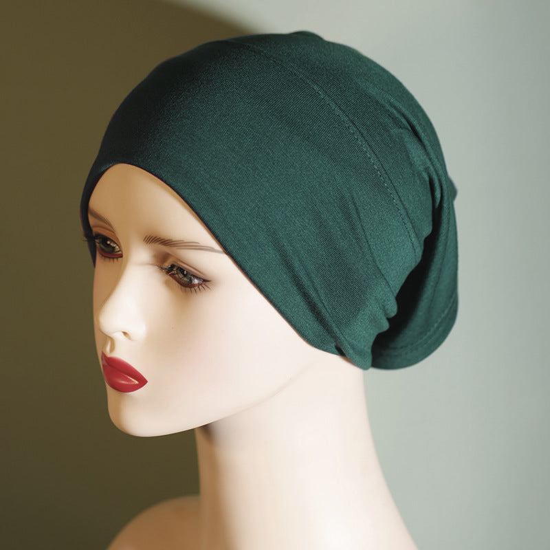 QY001 Tiada pil, tiada pudar, topi tong pelbagai warna, warna pepejal, kapas tulen, topi asas kapas mercerized, tudung kapas untuk wanita, anjal dan bernafas