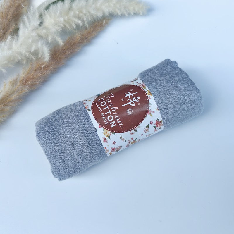 WJ01 Cotton scarf solid color scarf wrinkled bubble scarf shawl headscarf