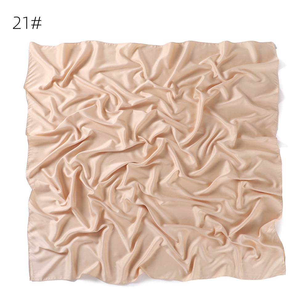 YZ190 90cm Matte Satin Faux Silk Satin Solid Square Shawl Scarf - MinYang Fashion Apparel Accessory Manufacturer
