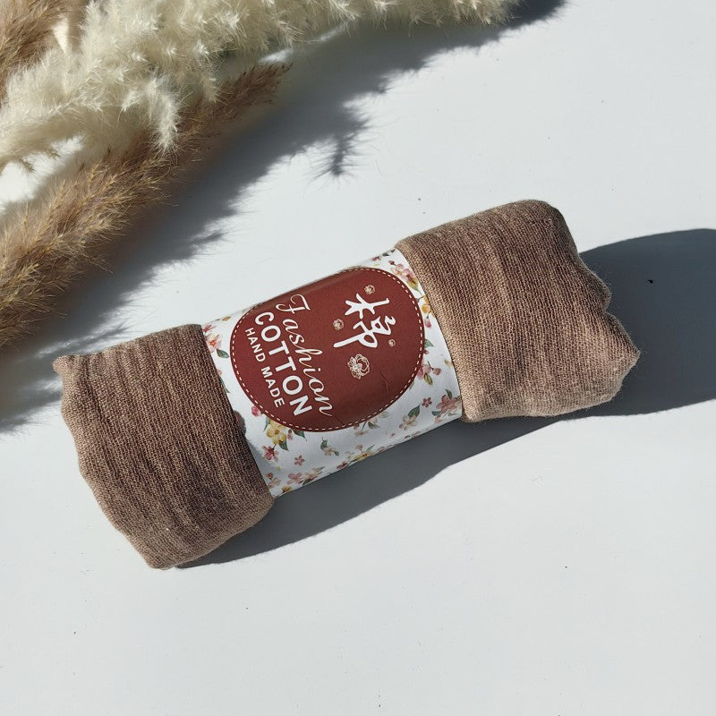 WJ01 Cotton scarf solid color scarf wrinkled bubble scarf shawl headscarf