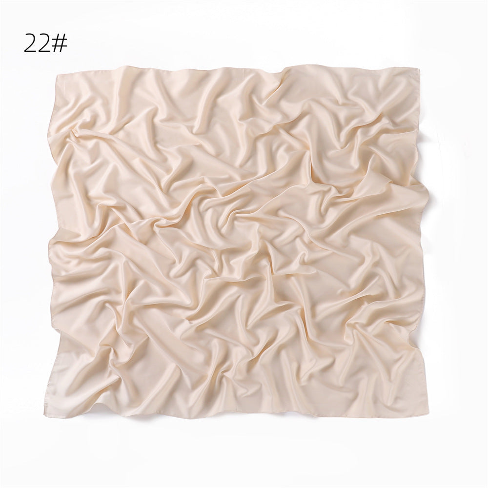 YZ190 90cm Matte Satin Faux Silk Satin Solid Square Shawl Scarf - MinYang Fashion Apparel Accessory Manufacturer