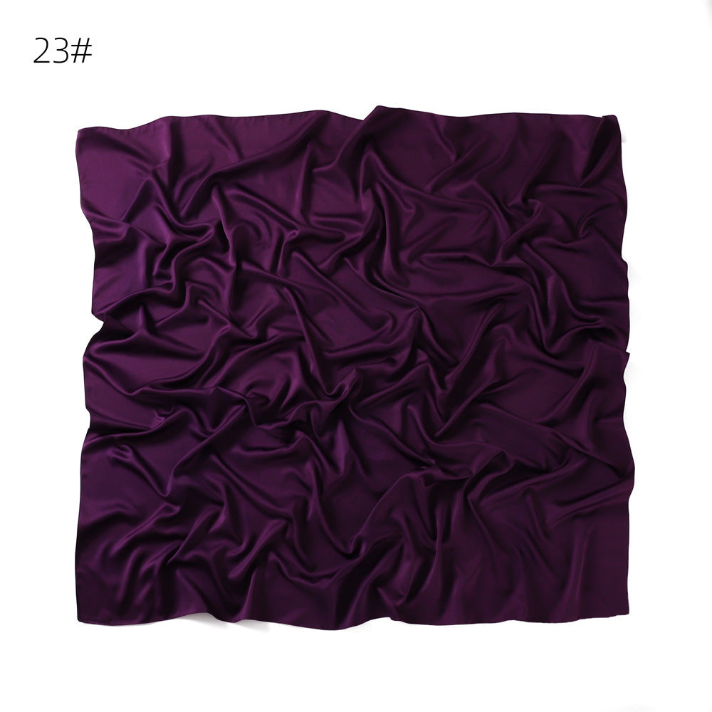 YZ190 90cm Matte Satin Faux Silk Satin Solid Square Shawl Scarf - MinYang Fashion Apparel Accessory Manufacturer