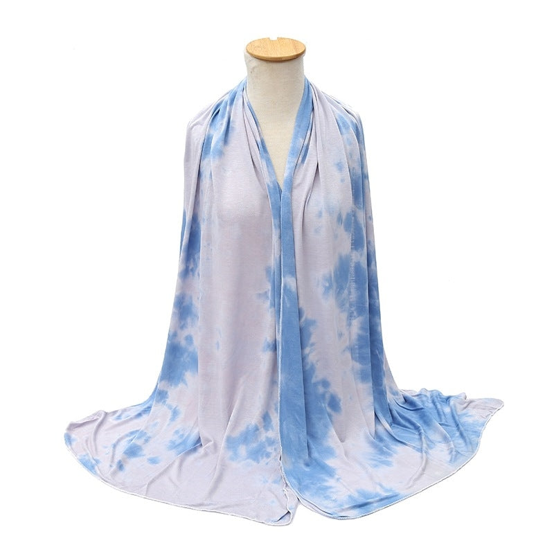 YZ06 Breathable and soft mercerized cotton hand-dyed hijab