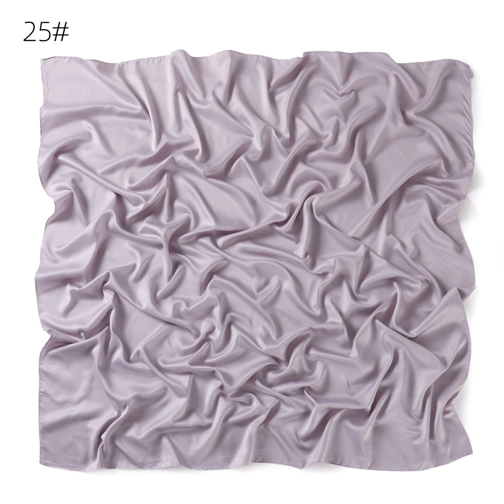 YZ190 90cm Matte Satin Faux Silk Satin Solid Square Shawl Scarf - MinYang Fashion Apparel Accessory Manufacturer