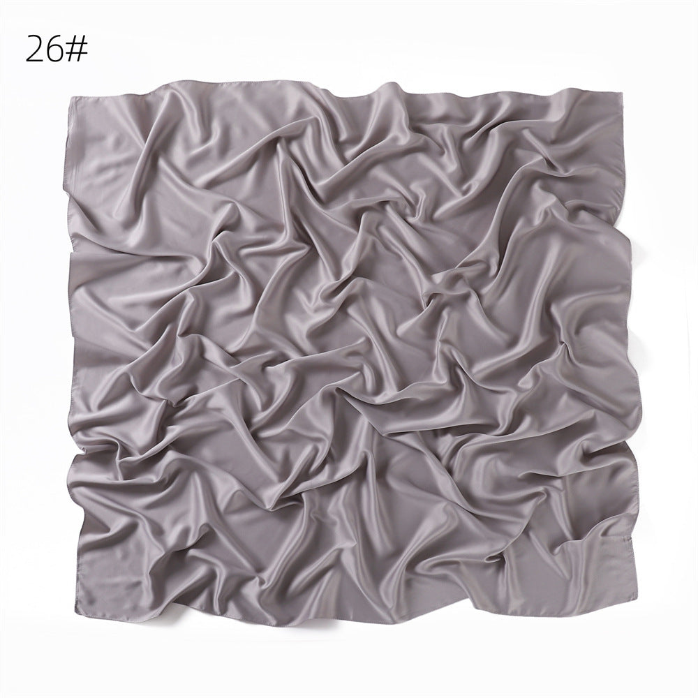 YZ190 90cm Matte Satin Faux Silk Satin Solid Square Shawl Scarf - MinYang Fashion Apparel Accessory Manufacturer