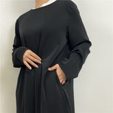 6597  Solid Tie Pocket Muslin Dress - MinYang Fashion Apparel Accessory Manufacturer