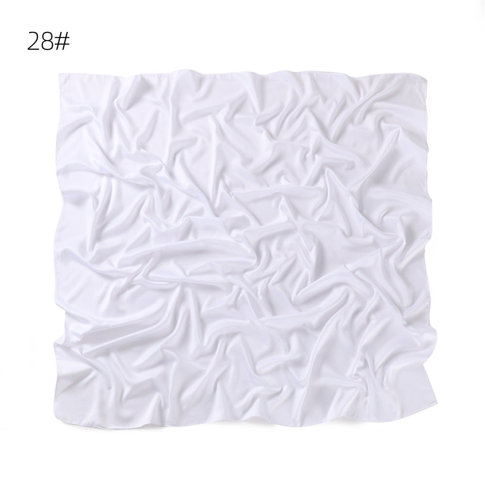 YZ190 90cm Matte Satin Faux Silk Satin Solid Square Shawl Scarf - MinYang Fashion Apparel Accessory Manufacturer