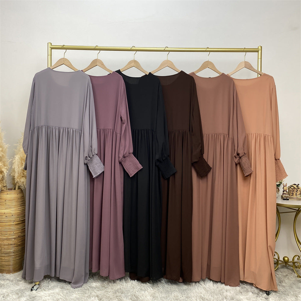 6685 vestido abaya musulmán liso