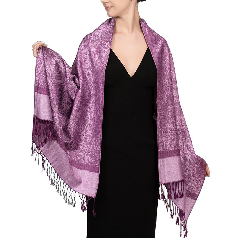MY02 Luxury Women's Cashew Jacquard Scarf - MinYang Fashion Apparel Accessory Manufacturer