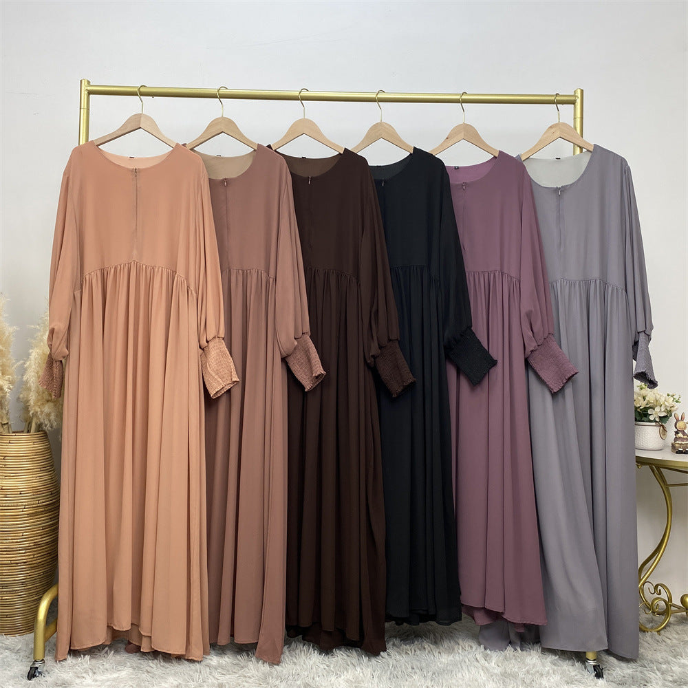 6685 vestido abaya musulmán liso