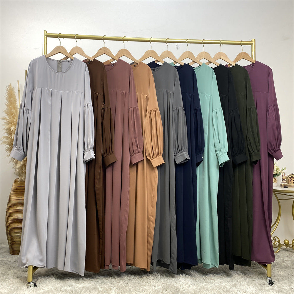 6683 plain wrinkle muslim abaya dress