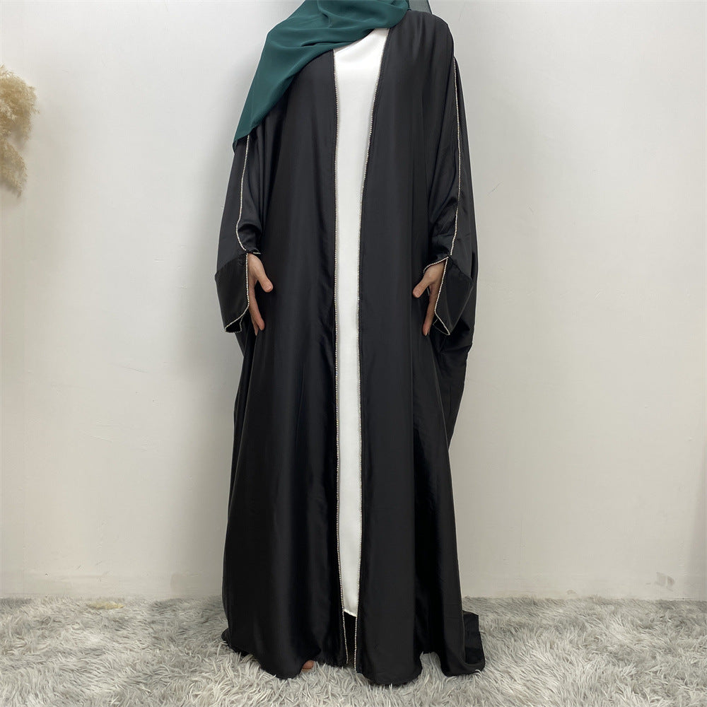 1872 Muslim stitching bat sleeves studded cardigan robe