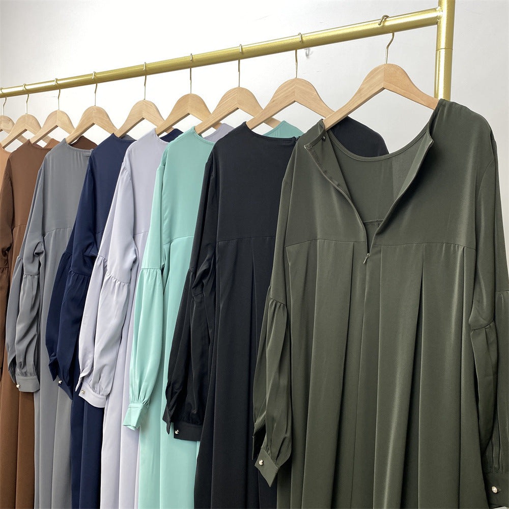 6683 plain wrinkle muslim abaya dress