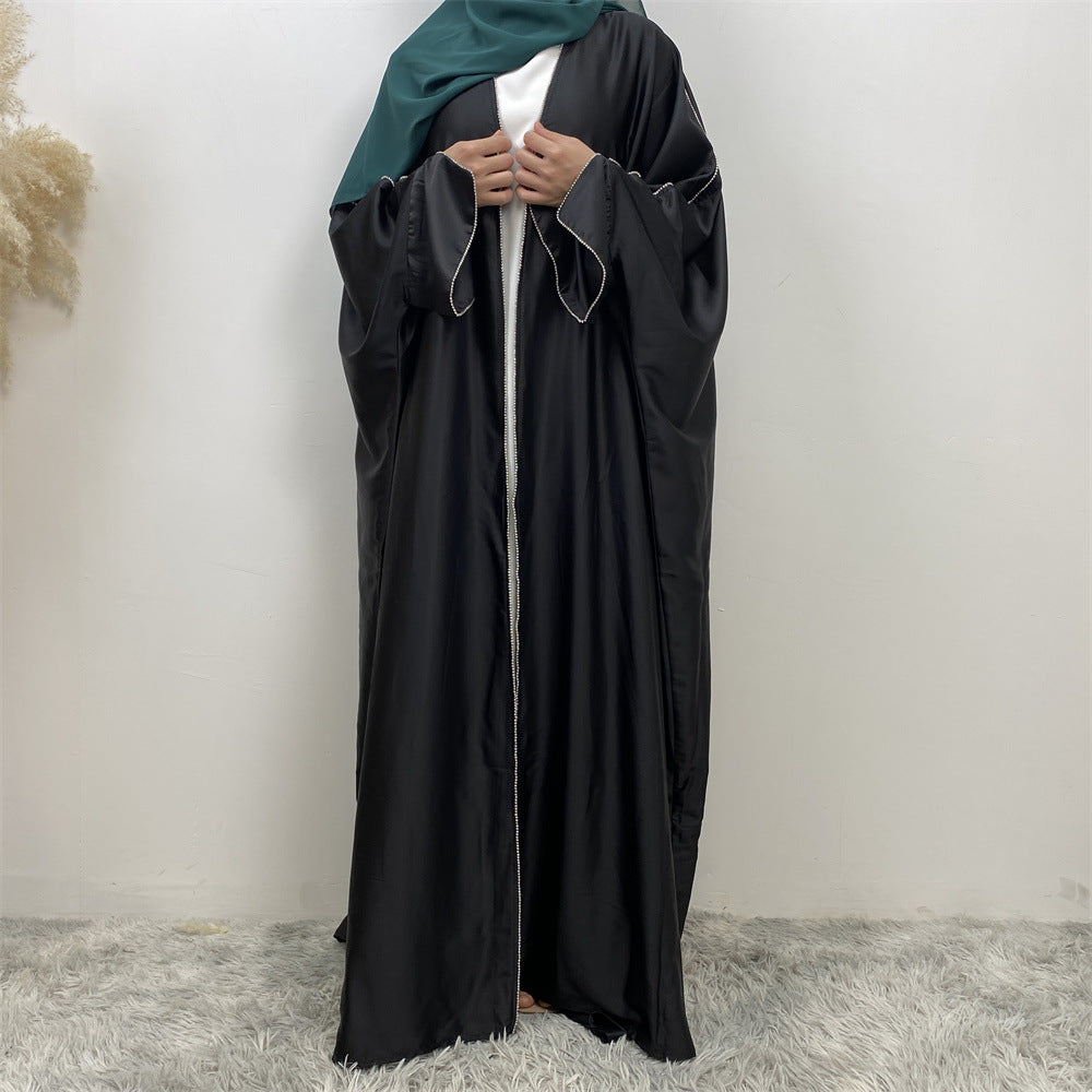1872 Muslim stitching bat sleeves studded cardigan robe