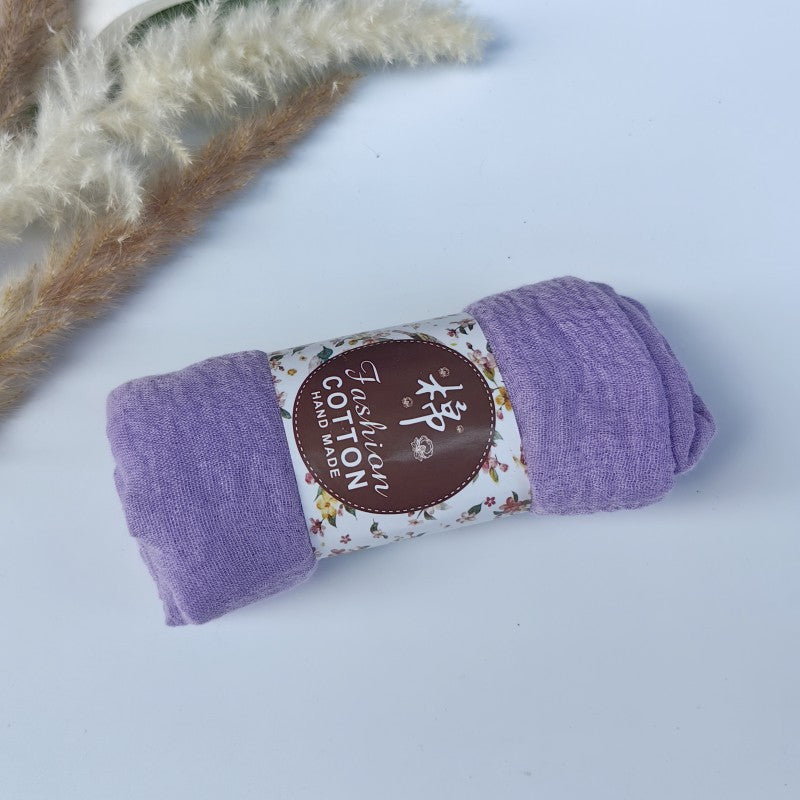 WJ01 Cotton scarf solid color scarf wrinkled bubble scarf shawl headscarf