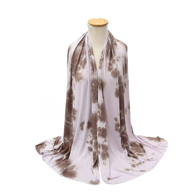 YZ06 Breathable and soft mercerized cotton hand-dyed hijab