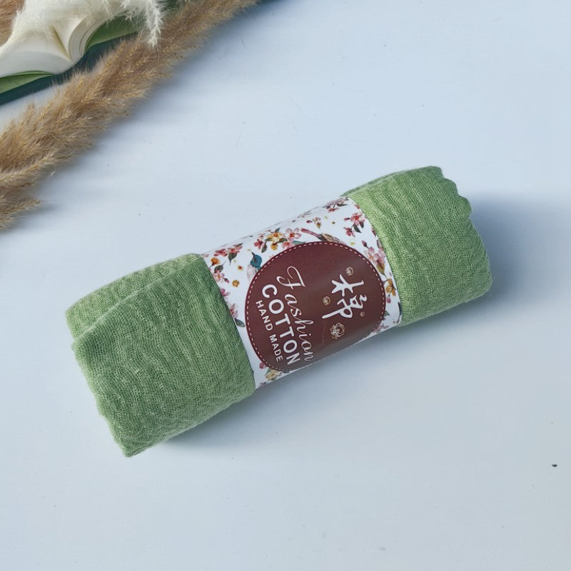 WJ01 Cotton scarf solid color scarf wrinkled bubble scarf shawl headscarf