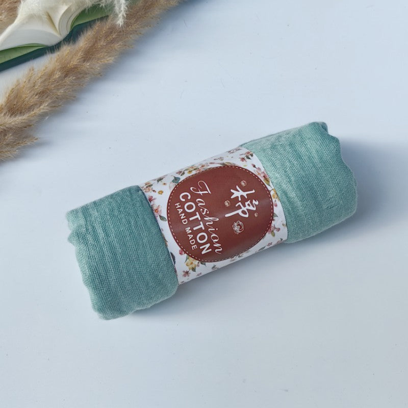 WJ01 Cotton scarf solid color scarf wrinkled bubble scarf shawl headscarf
