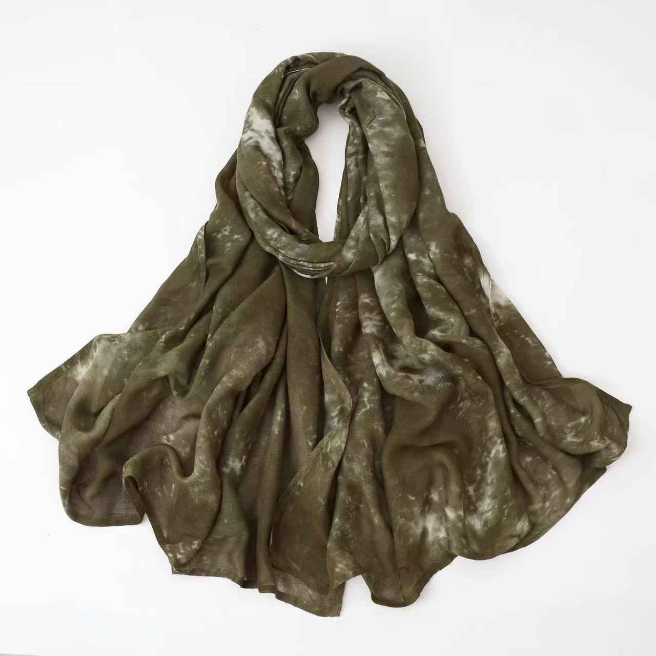 SS005 Tie-Dye Printed Modal Hijab with Double-Stitch Detail
