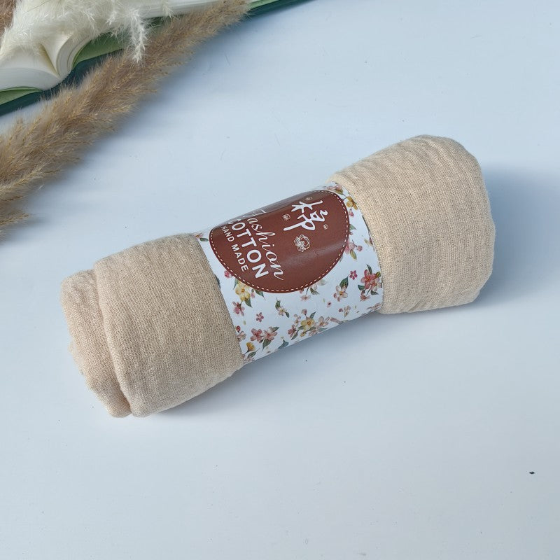 WJ01 Cotton scarf solid color scarf wrinkled bubble scarf shawl headscarf