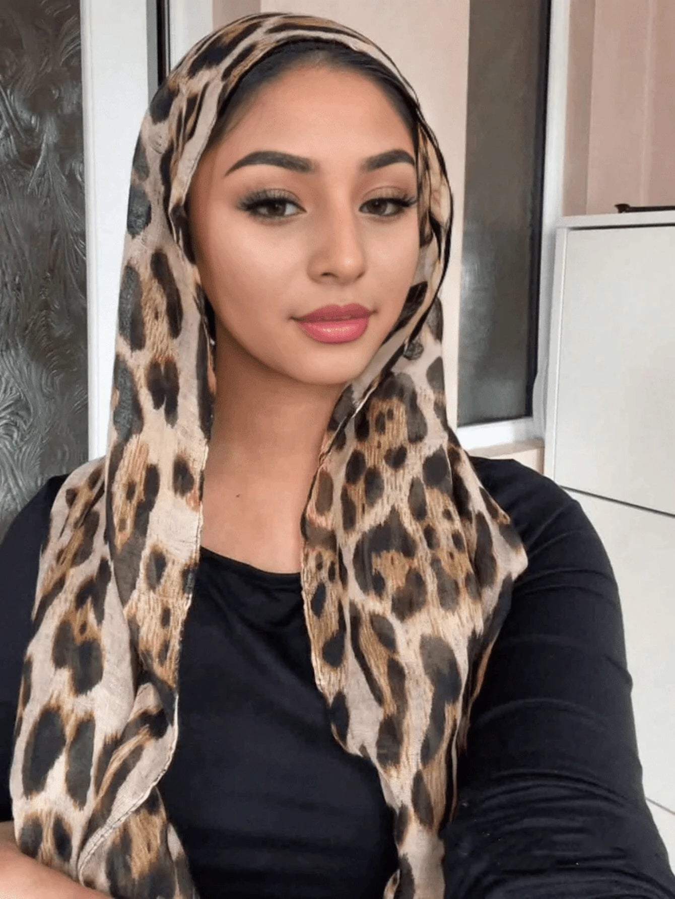 MYM04 Modal Leopard Style Scarf/hijab - MinYang Fashion Apparel Accessory Manufacturer