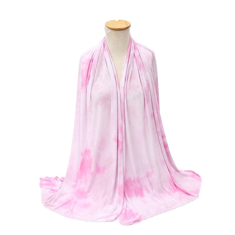 YZ06 Breathable and soft mercerized cotton hand-dyed hijab