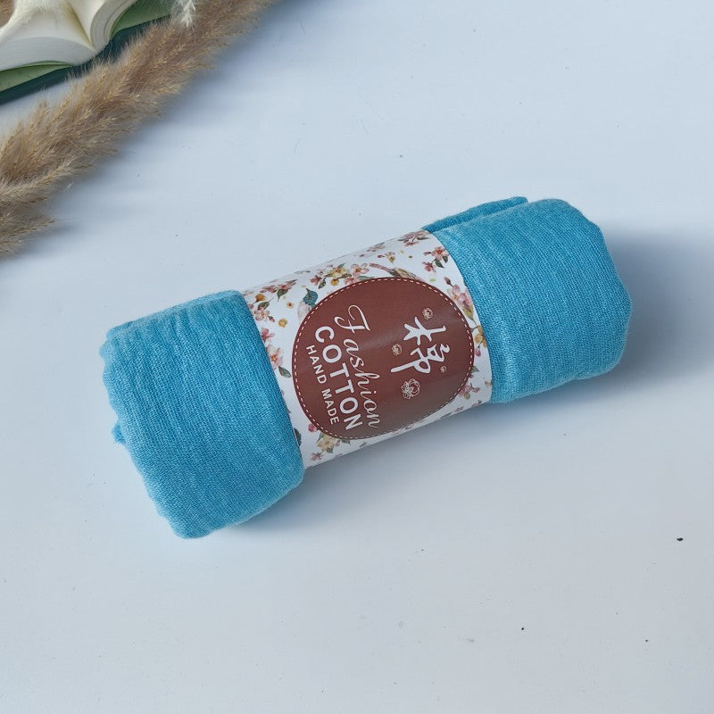 WJ01 Cotton scarf solid color scarf wrinkled bubble scarf shawl headscarf