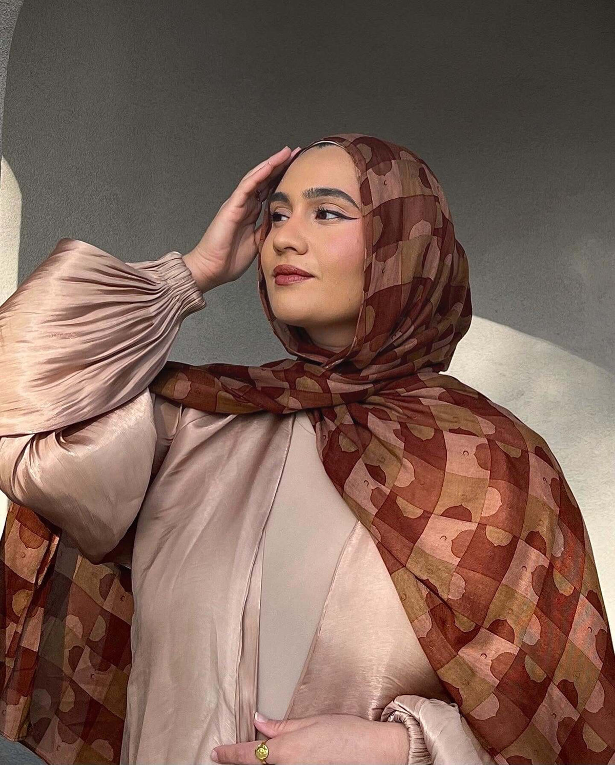 MY077 Three color grid room hijab/tudung printed scarf - MinYang Fashion Apparel Accessory Manufacturer