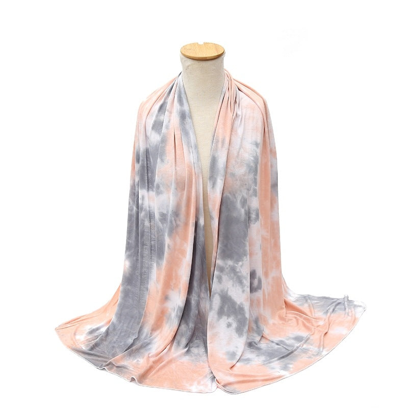 YZ06 Breathable and soft mercerized cotton hand-dyed hijab
