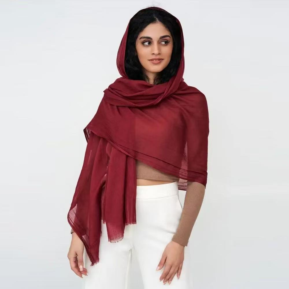 SS001 80s polyester-cotton printed hijab