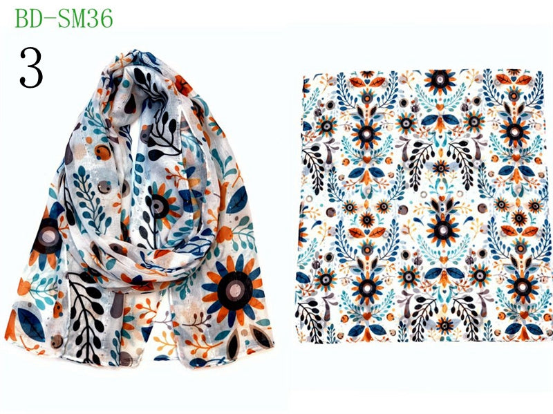 MYP044 Beach floral fashion printed scarf
