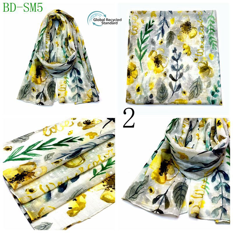MYP042 Beach floral fashion printed scarf - MinYang Fashion Apparel Accessory Manufacturer