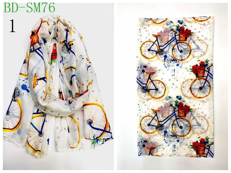 MYP049 Beach leaf print scarf - MinYang Fashion Apparel Accessory Manufacturer