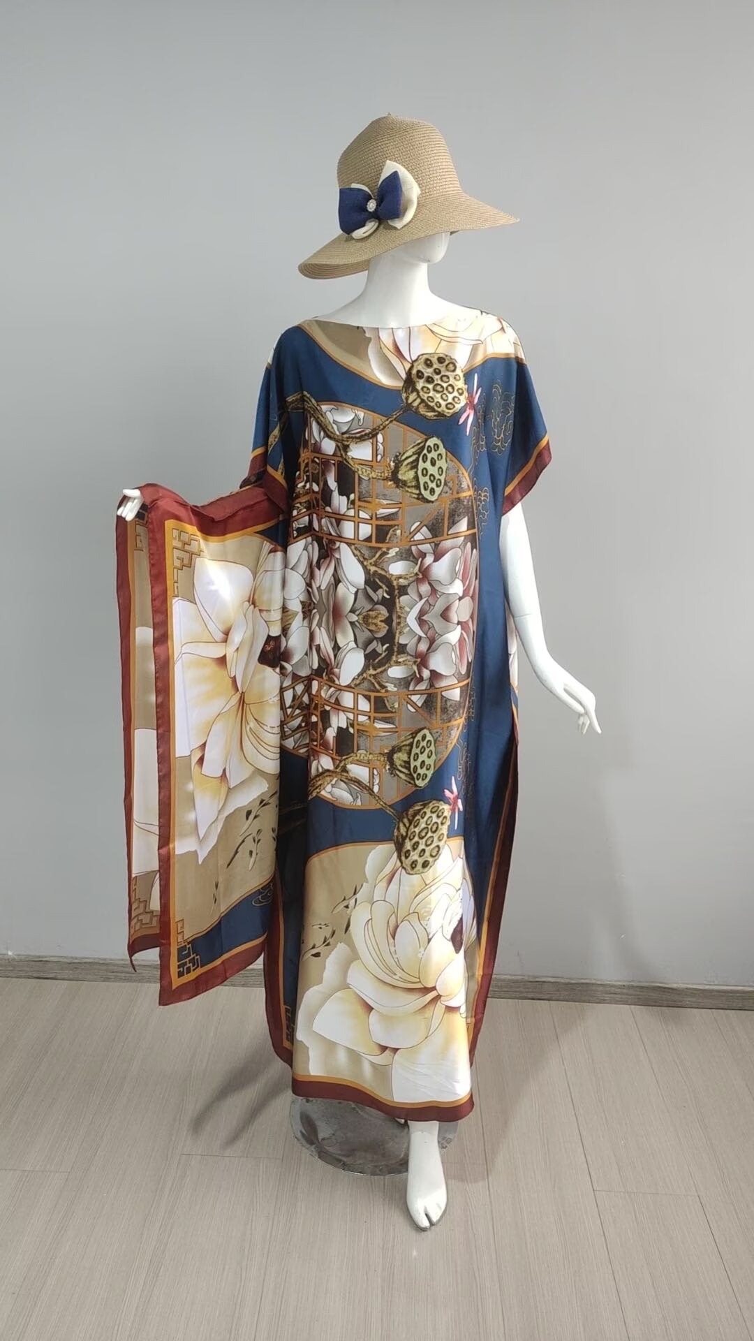 AML001 Vestido de noche estampado abaya musulmana