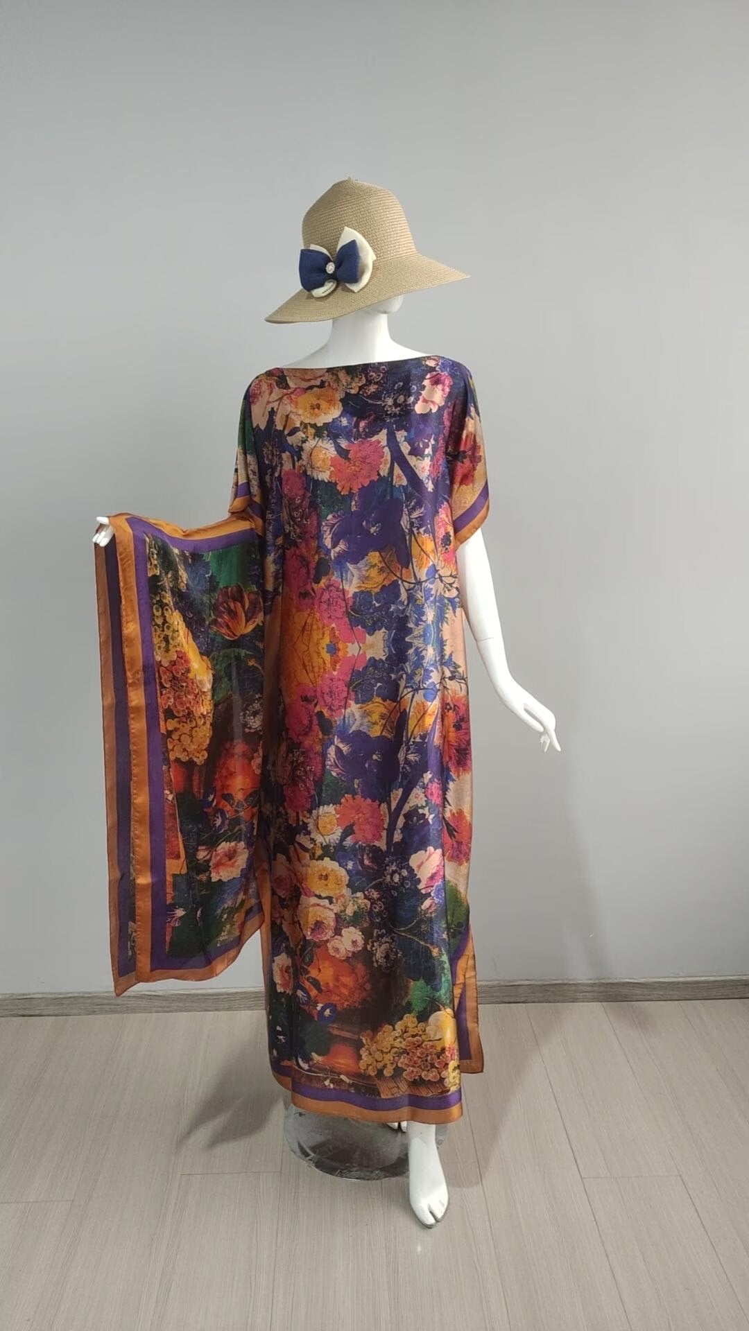 AML001 Vestido de noche estampado abaya musulmana