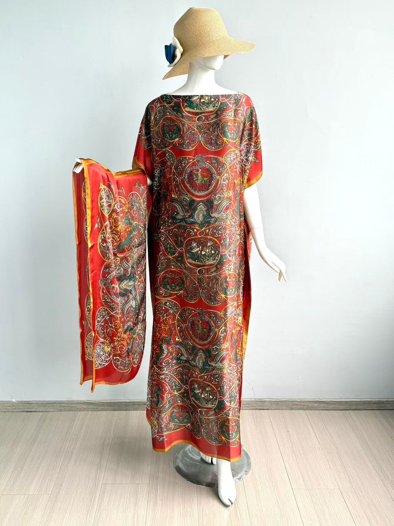 AML001 Vestido de noche estampado abaya musulmana