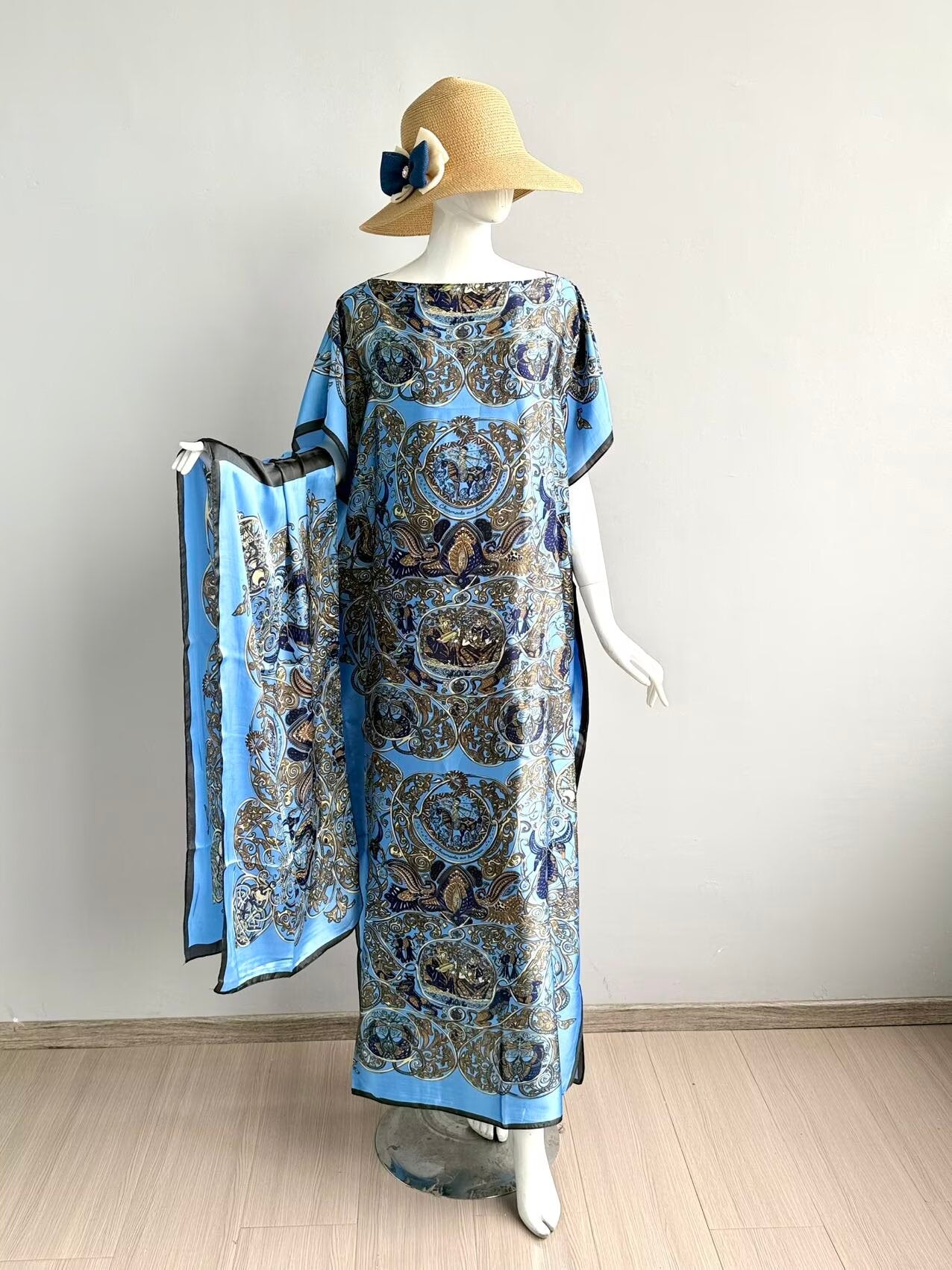 AML001 Vestido de noche estampado abaya musulmana