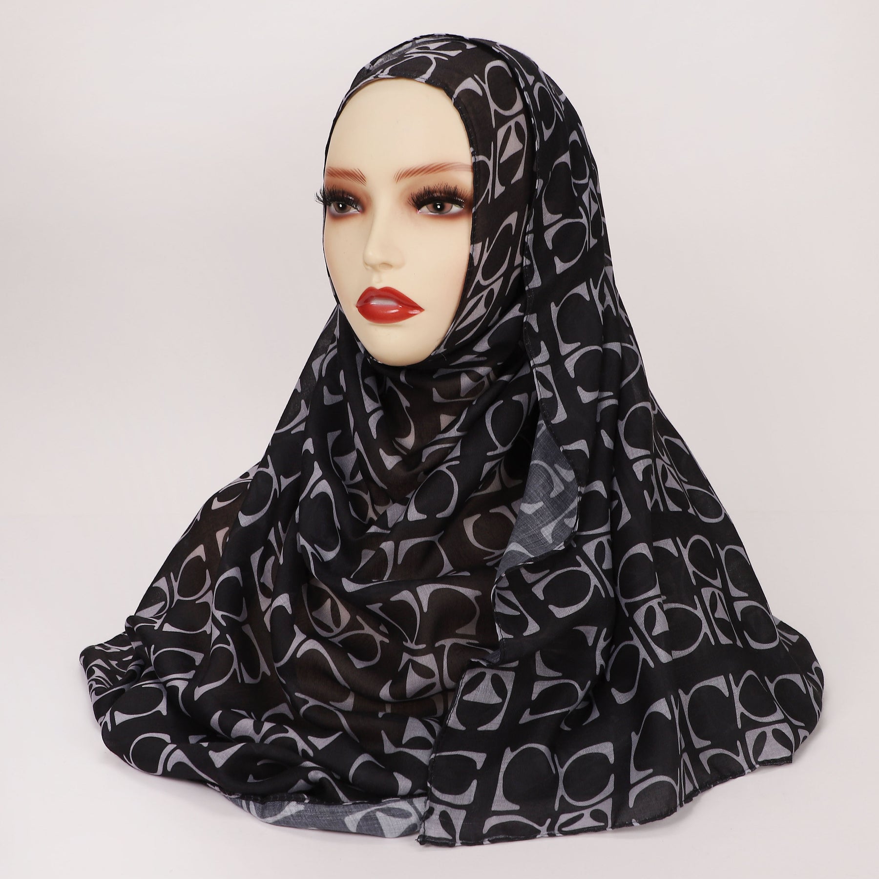 MYBD04 tudung bercetak bunga cat air panas